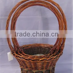 Cheap Handmade Large Willow Gift Basket for Flowers With Beautiful Handle thumbnail-1