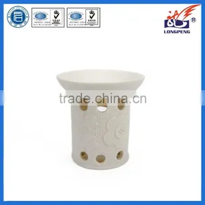2016 Eco-Friendly Elegant White Hollow Design Decorative Ceramic Essential Oil Burners With Weaving Flowers thumbnail-1