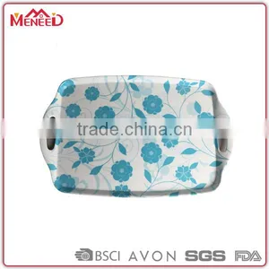 Wholesale Food Serving Tray in Classic Design Western Market Fine Dinnerware Melamine Floral Prints Plastic thumbnail-1