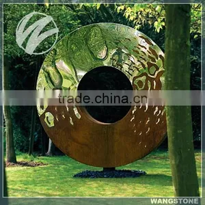 Outdoor Garden Circle Metal Stainless Steel Sculpture thumbnail-1