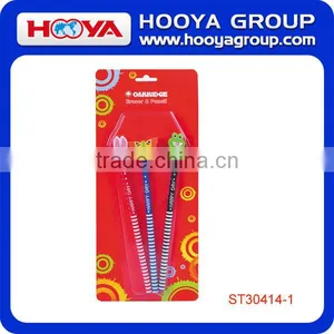 Lovely Poplar Wood Round School HB Pencil With Eraser of Animal Shape 3pcs/blister Card thumbnail-2