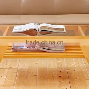 Wooden Round Tea Table Coffee Table, Mdf Modern Wood Coffee Table thumbnail-5