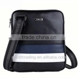 Trendy PU Mens Briefcase With White Stripe thumbnail-1