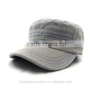 Customize Blank Washed Denim Military Caps Dongguan Factory thumbnail-2
