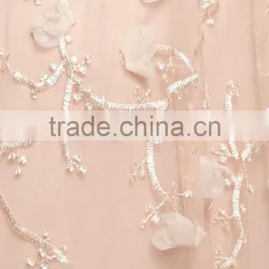 China Guangzhou Clothing OEM Sleeveless Taupe Cherry Blossom Chiffon Gown thumbnail-4
