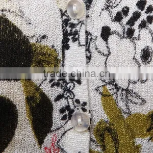 Old Women Cardigan Sweaters With Short Sleeves and Button Closure, Floral Printed Sweater thumbnail-3