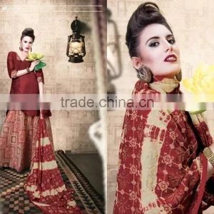Girls Designer Tops (Dazzling Dupattas With Silk Tops and Printed Skirts. ) thumbnail-1