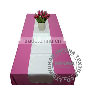 12"x108" Satin Fabric Kitchen & Dining Table Runner Cloth Wedding Party Banquet Decoration (Sublimation Print Optional). thumbnail-1
