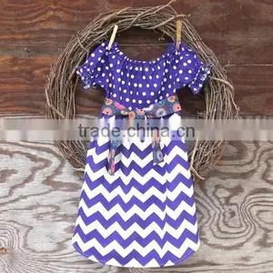 Hot Sale Baby Girls Stripe Dress With Printed Children's Boutique Clothes Toddler Girls Peasant Dress For Summer Clothes DR6828 thumbnail-1