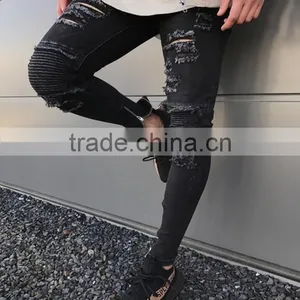 2017 New Arrival Custom Skinny Distressed Jeans Men Fashion Wholesale New Model Jeans Pants thumbnail-3