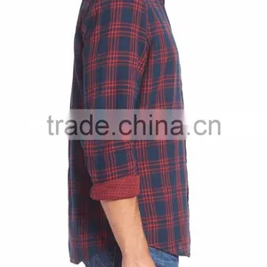 Classic Contrasting Plaid Stand Collar Men's Party T-shirt thumbnail-3