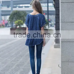 Casual Blouse for Young Lady Fat Lady Dress Latest Summer Shirt Loose Style Blouse for Young Ladies thumbnail-3