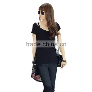 Moq.1pc Lace Design Hollow Stitching Slim Simple Blank Korean t Shirt,Summer Style t Shirt,t Shirt Design thumbnail-1