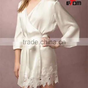 Personalised Bridal Robes, Wedding Dressing Gowns, Bridesmaid Gifts, Kimono,Lace Robe Satin Robe 2017030 thumbnail-1