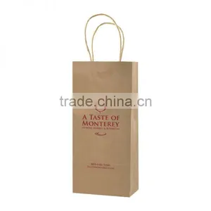 USA Made Natural Kraft Shopping Bag - Dimensions Are 6.5" x 3.5" x 12.38" and Comes With Your Logo. thumbnail-1