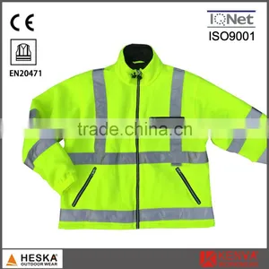Men Yellow High Visibility Winter Coat hi Vis EN20471 Fleece Jacket thumbnail-1