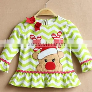 Alibabaa Hot Sale Clothing for Christma Girl's Fine Embroidered Top thumbnail-1