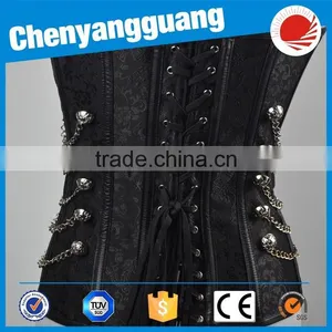 CYG-black Skeleton Zipper Steampunk Vintage Corset Factory Sell thumbnail-5