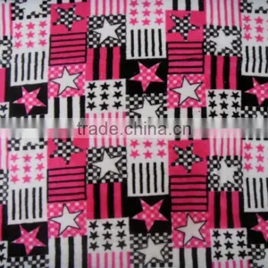 Star and Stripe Design Print Coral Fleece Velvet for Hometextiles thumbnail-1