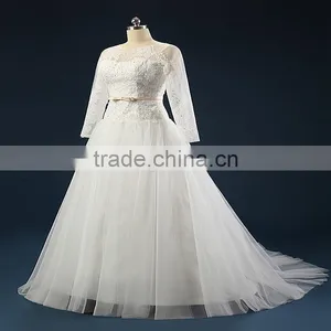 2017 Wedding Dress Mermaid Lace Ball Gowns 3/4 Sleeves Tull Net Wedding Gowns AS41601 thumbnail-1