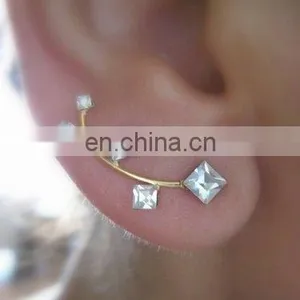Ear Sweep Wrap - Cuff Earring - Gold Filled With Glass Pearl thumbnail-6