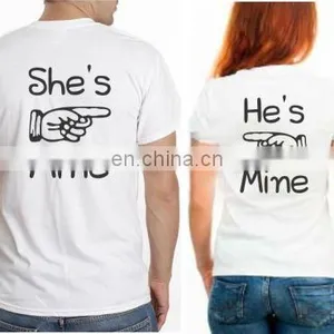Top Selling Products in Stylish Fashion Custom Print Unisex or Lover's T-shirts 100% Cotton Matching Couple T Shirt thumbnail-3