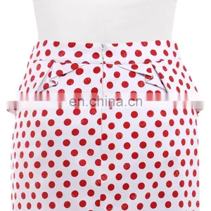 Grace Karin Occident Women's Vintage Retro Cotton Polka Dots Hips-Wrapped Skirt CL008928-1 thumbnail-4