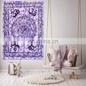Om Poster Mandala Meditation Wall Hanging Indian Latest Tapestry Throw Cotton Yoga Mat thumbnail-1