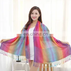 New Minority Style Summer Cotton Flax Paisley Jacquard Decoration Scarf for Girl thumbnail-6