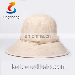 Outdoor Wide Brim Unique Desigh Polyester Woman Hat With Detachable Beautiful Veil thumbnail-2