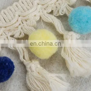 Top Fashion Multico Design Cotton Pompom Fringe Tassel Trim thumbnail-2
