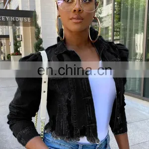 Women Short Denim Jackets Autumn Female Holes Coat Plus Size Casual Street Hollow-Out Jean Outerwears thumbnail-2