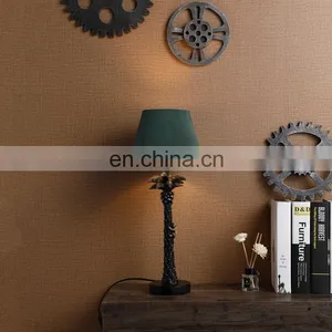 New Design Indoor Lighting Vintage Nightstand Desk Lamps With Green Velvet Lampshade thumbnail-1