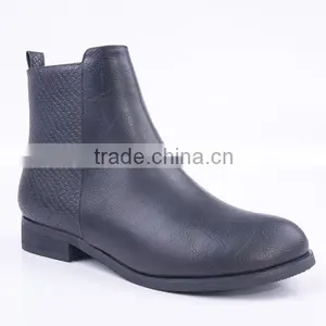 New Style Latest Design Half Snakeskin Lady Cheap Security Low Heel Ankle Boots thumbnail-2