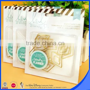 Gold Color PET Wire Geometry Shape Paper Clip Blister Backer Card Package thumbnail-6