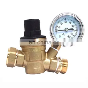 COVNA DN20 3/4 Inch Lead-Free Brass High Pressure Adjustable RV Water Pressure Regulator With Gauge thumbnail-1