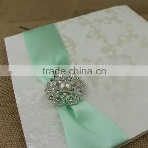 Ideal New Flower Flocking Elegant Luxurious Wedding Invitation Card thumbnail-1