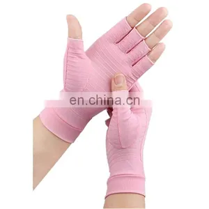Fingerless Therapy Cotton Spandex Compression Arthritis Gloves thumbnail-1