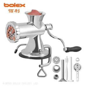 Tabletop Stainless Steel Manual Hand Meat Mincers Choppers Grinders #5 #8 #10 #22 #32 Produced by Bolex Cutlery China thumbnail-4