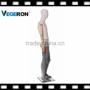 Window Display Full Body Fiberglass Abstract Mannequin With Wooden Flexible Arms thumbnail-3
