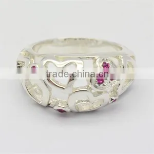 Latest Design Ladies Finger Ring 925 Italian Silver Diamond Ring thumbnail-1