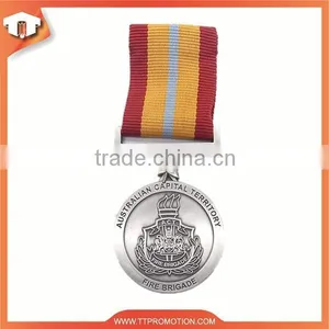 Custom Honor Souvenir Sliver Medal With Ribbon thumbnail-1