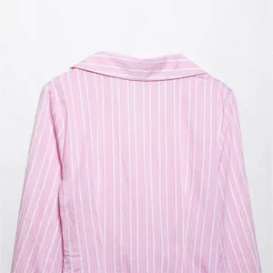 Spring and Summer New European and American Style Women's Fashionable Casual Striped V-neck Long Sleeved Loose Dress thumbnail-3