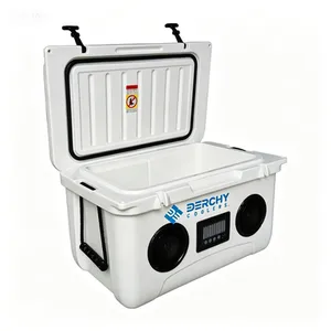 45qt Rotomolded Cooler Box With Bluetooth Speaker Waterproof Outdoor Camping Ice Chest Insulated Cooler thumbnail-1