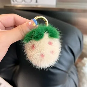 Kawaii Fruit Plush Bag CharmFur Keychain thumbnail-4