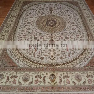 Chinese Handwoven Cotton and Silk Carpet Turkish Carpet Prayer Mat 8x10 ft thumbnail-4