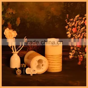 Remote Control Set of 3 Real Wax Flameless LED Pillar Candles thumbnail-6