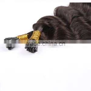 Remy Wavy Curly i Tip Top Quality Pre Bonded Hair Extensions Supplier's Choice thumbnail-3