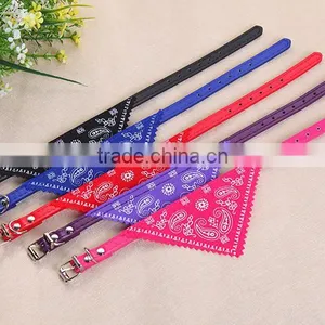 Small PU Pet Dog Collar Printed Triangle Towel Hot Style Pet Products Manufacturer Wholesale thumbnail-5