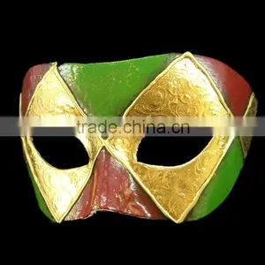 Black Wholesale Masquerade Beautiful Design Feather Mask Golden Michaels Masquerade Masks thumbnail-1